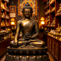 Statue de Bouddha tibétain en bronze en gros pour les magasins religieux