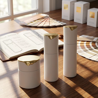Ensemble de pots cosmétiques en verre blanc mat de luxe avec couvercle doré personnalisable pour crème pour le visage et soins de la peau