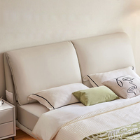 Cadre de lit réglable de 1,8 mètre, taille king, moderne, en gros, avec revêtement en cuir véritable pour chambre à coucher, lit double en bois