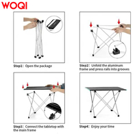 Woqi — Table pliante de Camping, ultra-légère, Portable, en aluminium, avec sac de rangement
