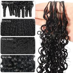 <span class=keywords><strong>Extensiones</strong></span> de Cabello Humano Virgen Rizado Pre-Enlazado para Crochet, Trenzas Sin Nudos, Paquetes de Cabello Rizado Birmano <span class=keywords><strong>Micro</strong></span>-Hair - Product Image 2