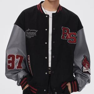 Custom Fashion Style Men's Baseball Jacket with Embroidered Letter Pattern Winter <b>Towel</b> Material Front Logo Jacket Manufacturer - Product Image 1