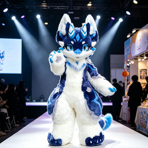 Costume en fourrure personnalisé sur mesure, multi-tons, taille humaine, avec cadre intégral, articles de fête à thème pour les merchandises de supermarché - Product Image 3