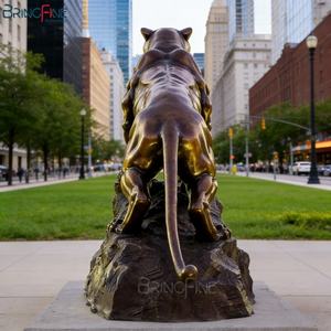 공장 맞춤형 앤티크 야외 장식 대형 금속 맞춤 제작 실물 크기 동물 조각상 황동 청동 호랑이 조각 주조 - Product Image 3