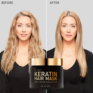 Masque capillaire à la kératine OEM Masque pour cheveux abîmés secs Conditionnement en profondeur Renforce Nourrit Tous les types de cheveux Masque pour cheveux à la vitamine E Oméga 3 - Product Image 5