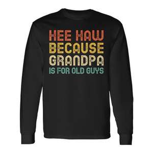 T-shirt vintage à manches longues Hee-Haw pour les seniors, design classique promotionnel « Old Grandpa » - Product Image 1