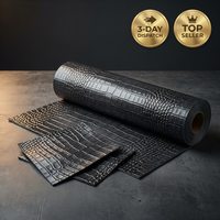 Cuir synthétique PU texturé alligator recyclé GRS de qualité supérieure pour accessoires de mode 2026