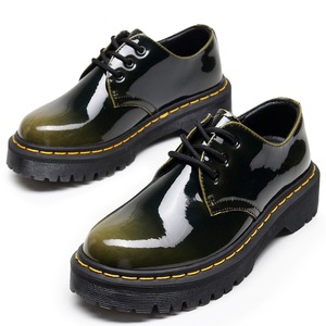 Nouvelles bottes à plateforme pour femmes, bout rond, grande taille, en <span class=keywords><strong>cuir</strong></span> véritable, chaussures épaisses pour femmes, bottines pour femmes, style universitaire - Product Image 1
