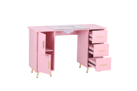 Table à ongles pliante en bois HONGZI HZ2042PK, moderne, pour salon de beauté, avec collecteur de poussière, super résistante, mobilier de manucure commercial, garantie 1 an