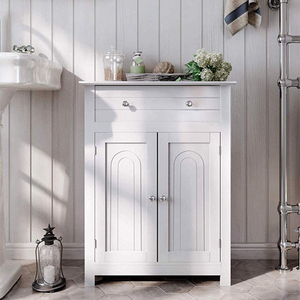 Mobiletto da <span class=keywords><strong>Bagno</strong></span> Autoportante VASAGLE con Cassetto, 60 x 30 x 80 cm, Armadietto Bianco in Legno per Stoccaggio - Product Image 4