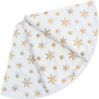 Nouvelle jupe de sapin de Noël en tissu court peluche 2026, flocons de neige dorés estampés à chaud, style européen et américain, fixation murale 90cm/120cm