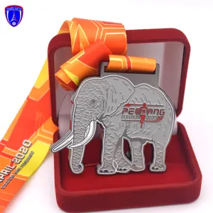 Malaysia medal gajah 3D elephant design virtual medals sport custom made in China