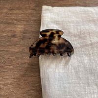 CHUJIAN Pince à cheveux en acétate style français, couleur caramel nacré, de qualité supérieure, pince requin pour coiffure mi-haute, accessoire capillaire pour chignon