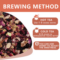 Mélange de thé blanc fruité | Hibiscus, pêche, ananas, raisins secs, bleuets, pétales de rose Thé chaud/glacé pour la boutique de thé au lait