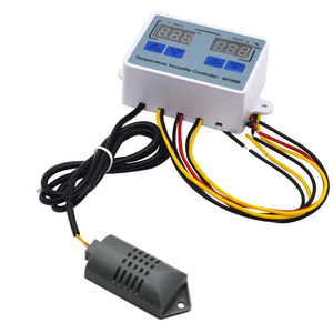 W1099 pengontrol Kelembaban Suhu Digital ganda, termometer pengukur kelembaban inkubator peralatan pemeliharaan rumah kaca 12V 24V 220V - Product Image 1