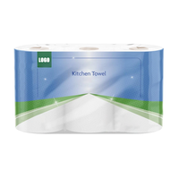 Rouleau de papier de cuisine en relief à forte absorption d'huile imprimé Oem de haute qualité