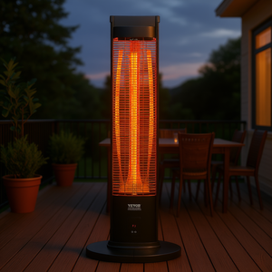 Infrared Heater 1500W Electric Tower <b>Outdoor</b> Patio Heater With Remote Control For Garden And Dining Area - Product Image 2