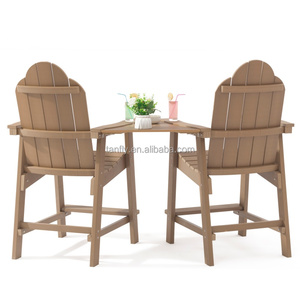 <span class=keywords><strong>Ensemble</strong></span> de meubles de Patio d'extérieur, en plastique, <span class=keywords><strong>bois</strong></span>, <span class=keywords><strong>balcon</strong></span>, Pub, hauteur, bistrot, Bar, tabouret, avec planche connexion, 4 pièces - Product Image 2
