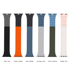 Correa Deportiva Magnética de Silicona para <span class=keywords><strong>Apple</strong></span> <span class=keywords><strong>Watch</strong></span>, Dos Tonos, Compatible con iWatch Ultra Series 9 8 7 <span class=keywords><strong>6</strong></span> 5 4, Bucle Suave y Transpirable - Product Image 2