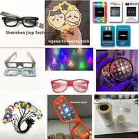 Lunettes 3D diffractives Rp Fireworks rouge et bleu avec lentille à réseau de diffraction et lentille à effets spéciaux >80 pouces d'écran virtuel