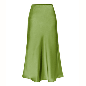 Jupe fendue unie taille haute en satin de haute qualité pour femme, nouvelle collection <span class=keywords><strong>Lin</strong></span> - Product Image 6
