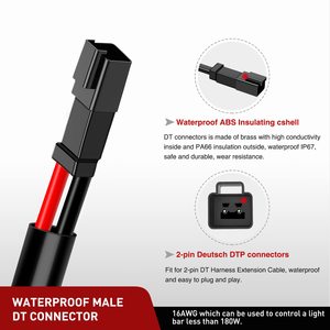 10 kaki memanfaatkan kabel otomotif ekstensi Kit, Plug dan Play DT konektor untuk Offroad LED bar, lampu kerja, lampu kabut - Product Image 2