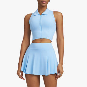 Conjunto de Falda de Tenis Personalizable para Mujer, Falda Midi Deportiva Antiexposición para Correr, Yoga, Fitness, Bádminton, Entrenamiento, Verano - Product Image 5