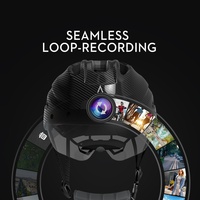 Caméra Moto 1080P Casque Enregistreur Sport WIFI Action Caméra Construit avec Avertissement Feu Arrière et Lunettes de Soleil avec Suivi GPS