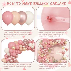 Boho Blush Màu Hồng Ballons Vòm Vòng Hoa Kit Khỏa Thân Rose Gold Confetti Retro Bụi Màu Hồng Bóng Bay Cho Đảng Trang Trí - Product Image 3