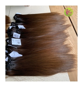 ผมต่อแบบตรงสีน้ำตาลอ่อน 100% ผมแท้ เนื้อนุ่ม เงางาม แบบสองชั้น - Product Image 3