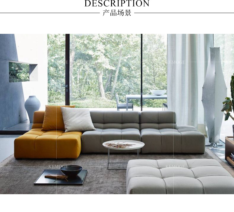 High Quality Italian Leather Soho Sofa New design Corner sofa Set living room furniture