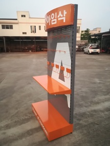 Estantes de exhibición de venta al por menor de metal pesado, estante de herramientas de hardware de tablero de clavijas de pie con ganchos, estantes de exhibición - Product Image 6