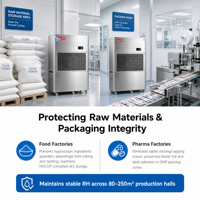 Penghilang Kelembapan Desiccant Kelas Industri Listrik Lingde Baru dengan Layar Digital, Mode Tidur, Kapasitas 498L/D, Bahan Stainless Steel