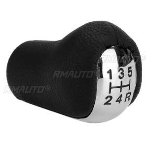 Poignée de levier de vitesses chromée à 5 vitesses en cuir PU pour Toyota AYGO Verso Corolla RAV4 Avensis Yaris - Product Image 5