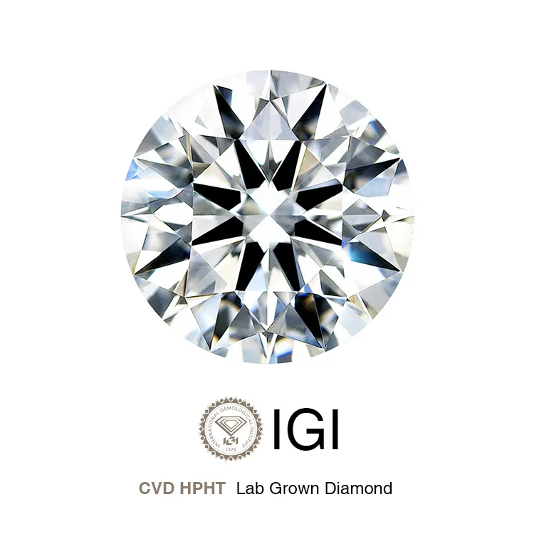 Diamante de laboratório certificado D E F Cor 0.5ct 1ct 2ct Diamante solto atacado Corte redondo CVD HPHT Diamante cultivado em laboratório