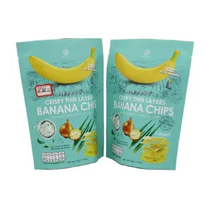 vollfarbdruck kundenspezifischer bodenverpackungsbeutel 50 gramm bananenchips paket standbeutel