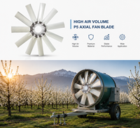 Pale de ventilateur axial P5 à volume d'air élevé, angle réglable, pour la protection contre le gel des grandes surfaces agricoles et le refroidissement des vergers