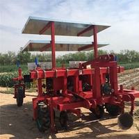 Transplanteuse automatique de semis de tomates, choux et oignons à 4 rangs, montée sur tracteur de 40 à 80 CV
