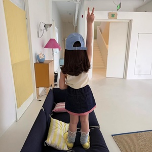 Ensemble Fille Zili Vêtements Enfants 26 Nouveauté Été Dessin Animé Mignon Coton Caraco et Jupe en Jean avec Étiquette Col - Product Image 3