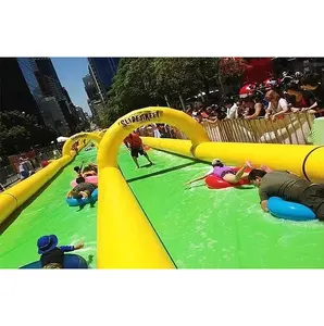 Double lane inflatable slip and slide water slide the city for adults suppliers