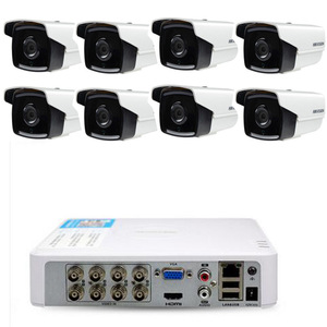Kit de Vigilancia de 8 Canales con Cámaras PoE, Visión Nocturna, Detección de Movimiento, Resistente al Agua, Uso en Exteriores, Compresión H.264, Micro SD - Product Image 1
