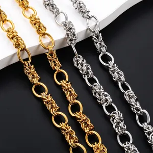 Chaîne à maillons en forme de plante de 10 mm, collier et bracelet en acier inoxydable, chaîne de grande qualité, bijoux punk hip-hop - Product Image 1