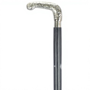 Bâton de marche en bois noir avec poignée métallique, gravure personnalisée, idéal pour adultes, personnes handicapées/hôpitaux - Fournisseur grossiste - Product Image 1