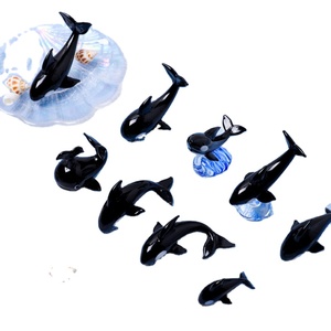 Nueva Lámpara Decorativa de Escritorio Creativa, Simple y Linda para Decoración del Hogar, Artesanía en Vidrio de <span class=keywords><strong>Murano</strong></span>, Adornos de Animales, Figura de Ballena Negra - Product Image 1
