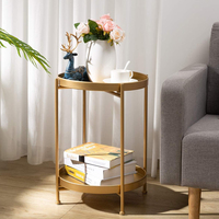 Table basse moderne en métal double couche, design pliable, taille personnalisable, mobilier de maison pour salon