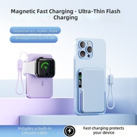 Banco de Energía Magnético de 10000mAh 3 en 1, Cargador Inalámbrico de 15W, Portátil, Integrado, Tipo-C para Cables, Reloj Inteligente, Marca OEM
