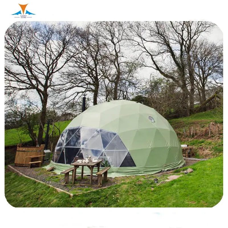 Glamping dome – tente d'hiver grande tente dôme avec salle de bain et cuisine