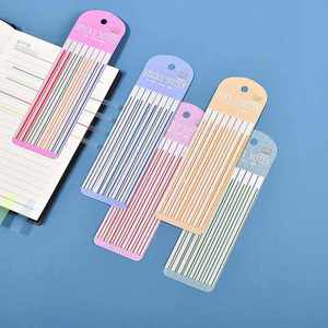 Multicolor PET Ultra-Slim Transparent Self-Adhesive Sticky Notes <b>Memo</b> <b>Pads</b> 6x20cm Fluorescent Indicator Tabs Study Office - Product Image 6