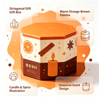 Boîte cadeau pour bougie parfumée, boîte en papier rigide octogonale personnalisée pour bougie parfumée