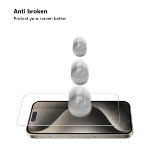 Pour iPhone 16 15 Pro Max Protecteur d'écran en verre trempé 2 en 1 Protection complète <span class=keywords><strong>Téléphone</strong></span> portable Étui antichoc - Product Image 3